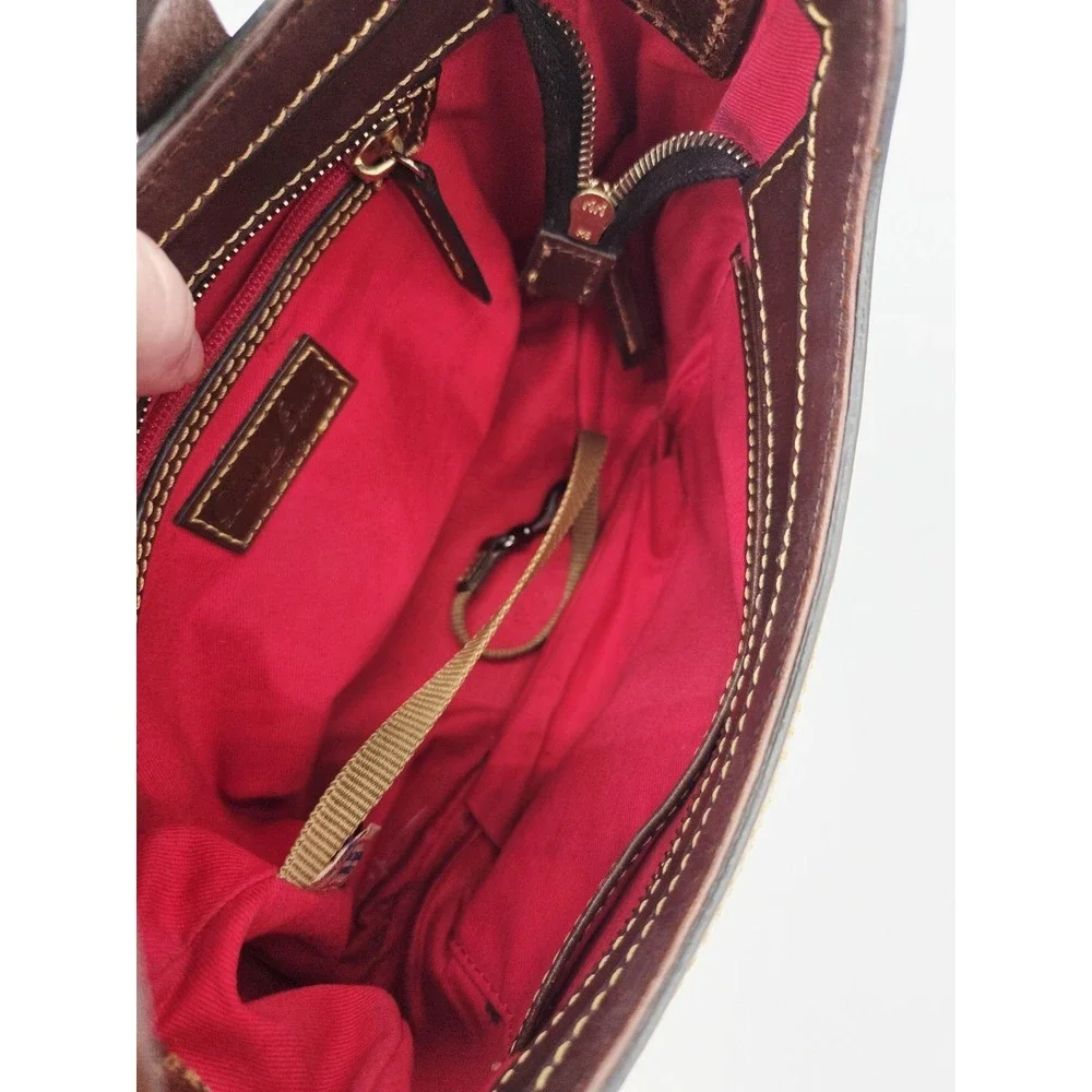 Dooney & Bourke Pebble Grain Hobo Purse‎ Shoulder Handbag Black Brown Gold
